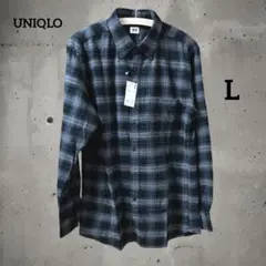 8m80 ユニクロ フランネル チェックシャツ 長袖 ボタンダウン コットン