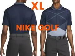 残少 XL ナイキ ゴルフ アーガイル ポロシャツ 紺/ネイビー