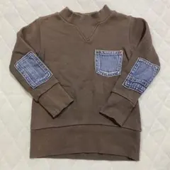 OCEAN&GROUND トレーナー ブラウン スウェット 100 肘当て付き