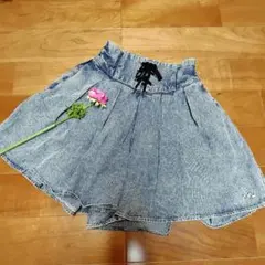 11/20削除【150】デニムブルー レースアップ ハーフパンツ
