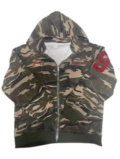 迷彩柄フルジップパーカー ユニセックス　y2k グラフィック　ストリート