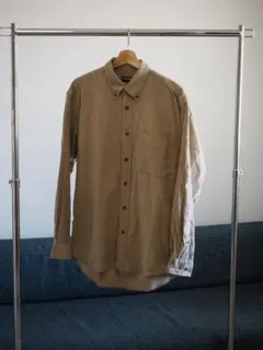 【OLD UNIQLO】 ベージュ ボタンダウンシャツ 細畝コーデュロイ L