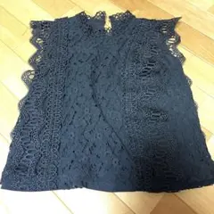 黒いレースノースリーブトップス Fサイズ