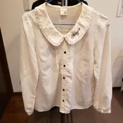 a.r.w. アイボリー　 長袖シャツ 　ブラウス　フリル　M