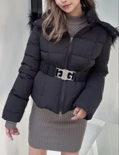 GYDA ベルト付きショートダウンコート