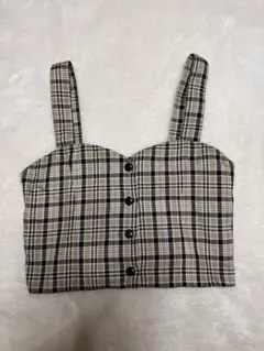 チェック柄 ビスチェ キャミソール レディース