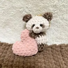 ＊パンダとハートのあみぐるみキーホルダー＊