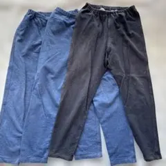 ユニクロ　10分丈レギンス　ブルーネイビー　120センチ　まとめ売り　3点セット