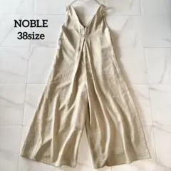 NO.1-132 NOBLE Vネックオールインワン　リネン混　ベージュ　38のサムネイル