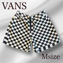 VANS 美品✨チェッカーボード柄 ハーフパンツ Mサイズ ロゴ刺繍