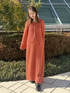 Ungrid⭐︎ オレンジ⭐︎ビスチェセットニットワンピ⭐︎美品