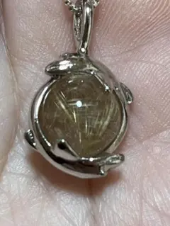 値下げ 天然石 ルチルクォーツ ネックレス シルバー
