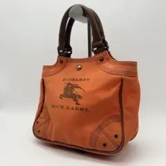 BURBERRY BLUE LABEL ハンドバッグ キャンバス×レザー