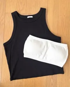 未着用☆2点セット☆GU アメリカンスリーブタンクトップ＆バンドゥのサムネイル