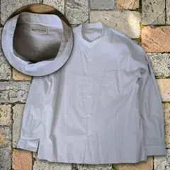 BEAUTY&YOUTH コットンナイロン LWN バンドカラー シャツ