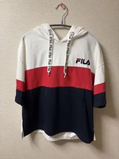 FILA フード付きTシャツ ホワイト/レッド/ネイビー