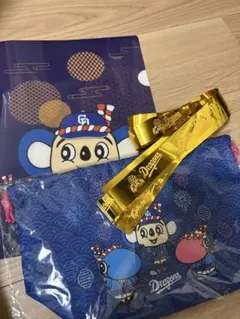 ドラゴンズ クリアファイル、巾着セット