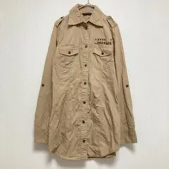 【イング】INGNI ミリタリージャケット長袖 ベージュ綿100% レディースM