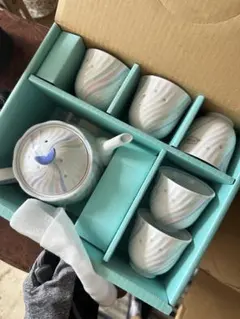 z*g様 【未使用】有田焼 急須 湯呑み5客セット 桜柄 星柄 かわいい 茶器セ