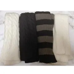 ホワイト ブラック セット アームカバー アームウォーマー Y2K 韓国 ニット