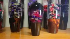 デコトラ☆水中花☆シフトノブ 丸型 10cm クリスタル ドライ花 G0530S 