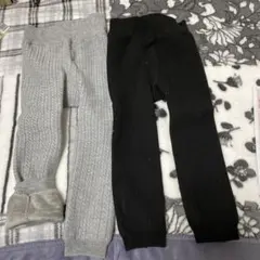 ケーブル編みフリース裏地パンツ2点セット