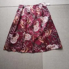 PINORE バーガンディ フレアスカート