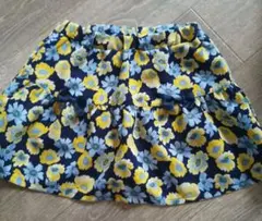 花柄 キュロットスカート 140cm ネイビーのサムネイル