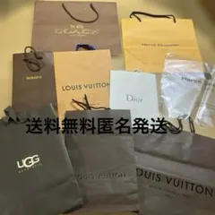 ブランド紙袋8点ルイヴィトンディオールUGG コーチヒロフエルベシャプリエ