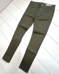 ＆byP&D スキニーパンツ36（S）カーキ　デニム