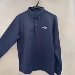 Callaway 長袖ゴルフシャツ ネイビー　L 裏起毛　ストレッチ