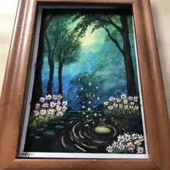 神秘な森シリーズ　水彩画　絵手紙　原画　ハガキサイズ