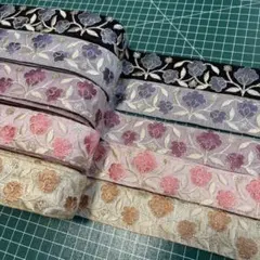 インド刺繍リボン✳︎大特価価格✳︎1m50cm×5本セット［3F］