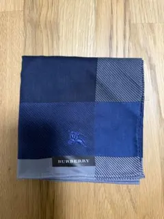 BURBERRY チェック柄 ハンカチ ネイビー/ブルー