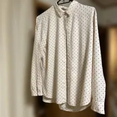 UNIQLO ドット柄 長袖シャツ Lサイズ