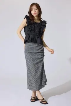 ギャザーマーメイドジャストウエストスカート