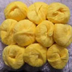 モヘア毛糸　編み物　10玉　手芸　250g　黄色　ビタミンカラー