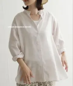 URBAN RESEARCH DOORS バンドカラーシャツ