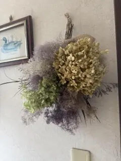 ドライフラワー 秋色紫陽花とポポラスベリーのナチュラルスワッグ