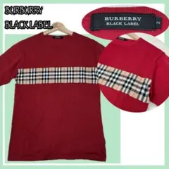 ✨美品✨バーバリー ブラックレーベル 半袖ニット チェック切替 2 L