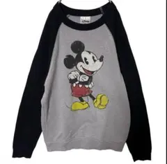 Disney ミッキーマウス ラグランスウェット