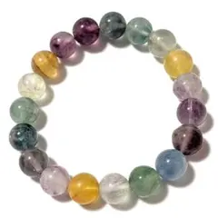 一点物【9-61】10mm❤【フローライト】天然石パワーストーンブレスレット