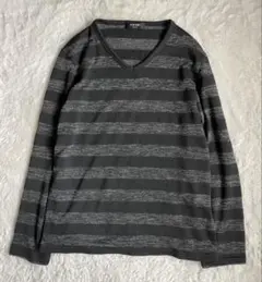 ま*と様 archive Y2K grunge Vネック　ボーダーロンT カット