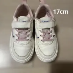 【17cm】VANS ホワイト ピンク スニーカー ベルクロ付き