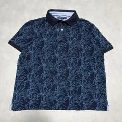 TOMMY HILFIGERトミーヒルフィガー　バンブー　総柄　ポロシャツ　M