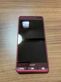 BASIO au スマートフォン本体 レッド - メルカリ