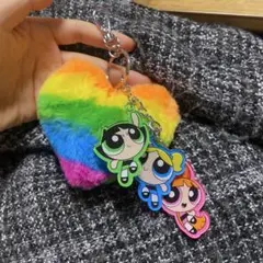 パワーパフガールズ　キーホルダー　ハート　カラフル　じゃらじゃら　ストラップ