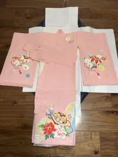 新品】お宮参り 絹 着物 女の子 ピンク 手絞り 手染め 桜 七五三 日本
