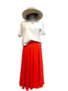 UNIQLO U フレアスカート　エルメスオレンジ　　58 S