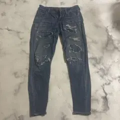 [アメリカンイーグル]ダメージデニムスキニー